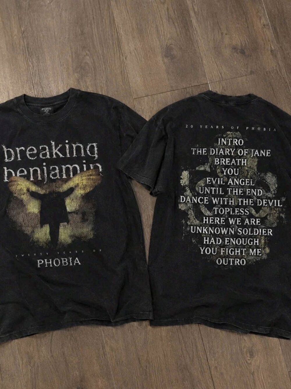 Breaking Benjamin Phobia 20 Years Anniversary Band Graphic T-Shirt Black